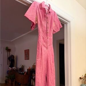Free People Marci Coverall Jumpsuit in a pink wash